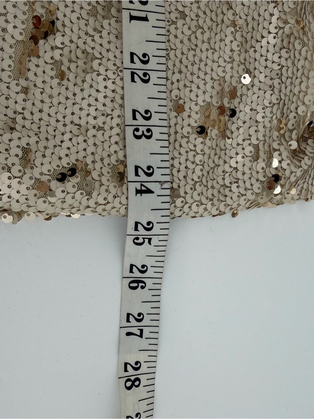 On Twelfth Champagne Gold Sequin Midi Skirt with Side Slit Size S - Picture 3 of 5